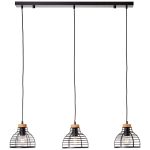 Brilliant Avia Luce Pendente Metallo Legna Nero Legna | Adatto per 3x E27